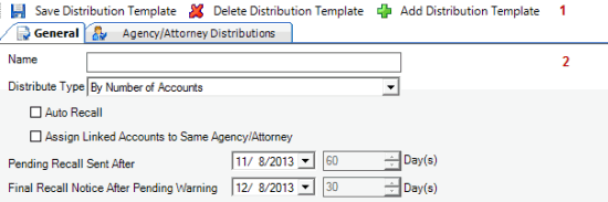 Distribution Templates pane