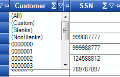 Results tab - filter