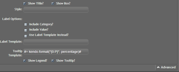 Pie gadget - advanced options Pie gadget - advanced options