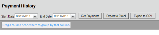 Payment History pane