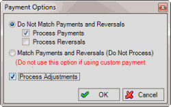 Payment Options dialog box