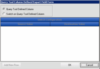 Query Tool Column Defined Export Field Form dialog box