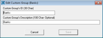 Edit Custom Group dialog box Edit Custom Group dialog box