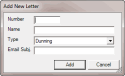Add New Letter dialog box