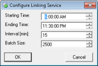Configure Linking Servce dialog box