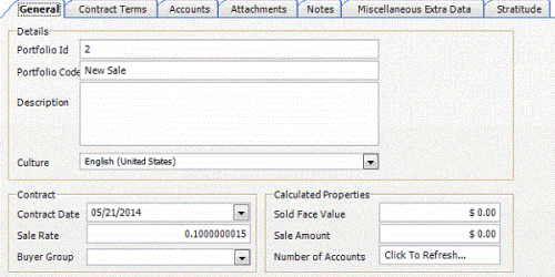 General tab - sale General tab - sale
