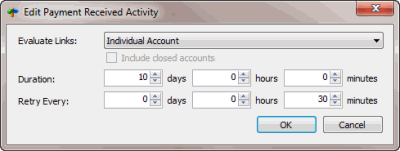 Edit Payment Received Activity dialog box