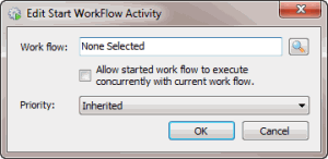 Edit Start WorkFlow Activity dialog box
