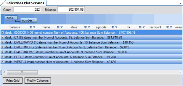 Data grid - two groupings