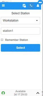 Select Station page