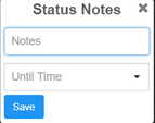 Status Notes dialog box