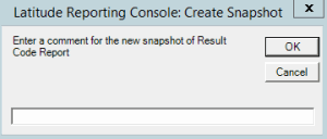 Create Snapshot dialog box