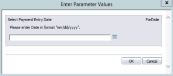 Enter Parameter Values dialog box