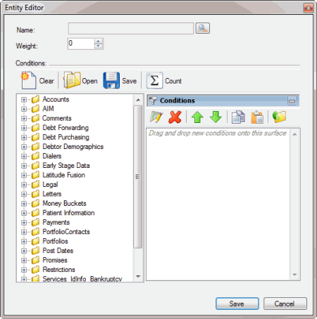 Entity Editor dialog box