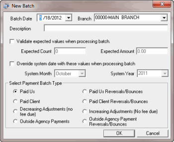 Interaction Collector Console Help - Create a Batch