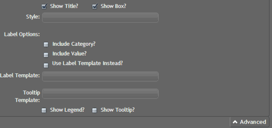 Bar gadget - advanced options Bar gadget - advanced options