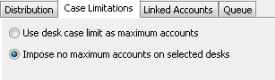 Desk Mover window - Case Limitations tab Desk Mover window - Case Limitations tab