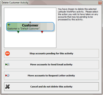Delete Customer Activity dialog box
