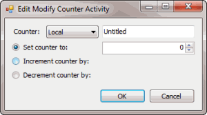 Edit Modify Counter Activity dialog box