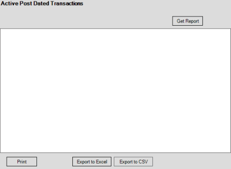 Active Post Dated Transactions pane