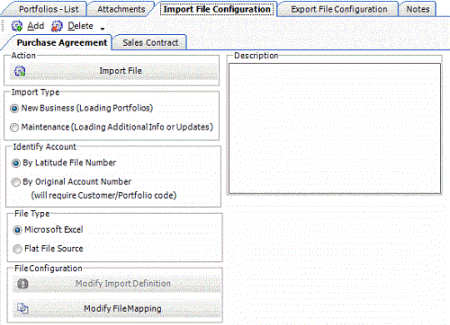Import File Configuraiton tab