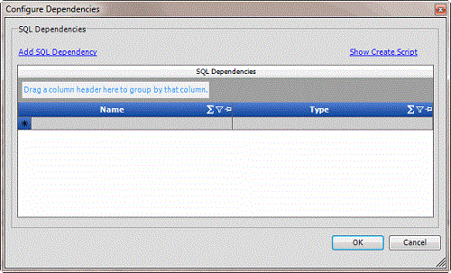 Configure Dependencies dialog boxq Configure Dependencies dialog box