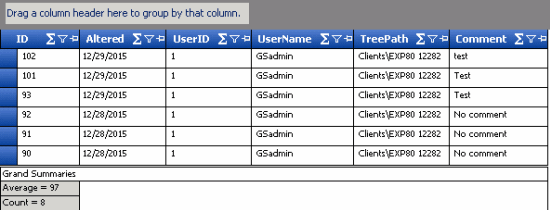 Data grid - summary totals example