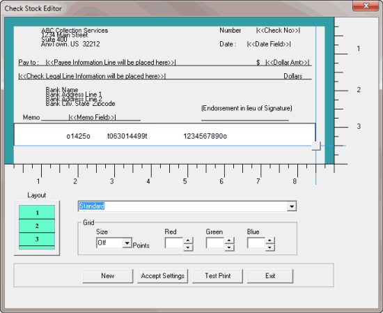 Latitude Invoices Help - Create or Modify a Check Template