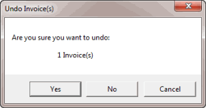 Undo Invoices dialog box