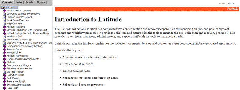 Latitude Help - Help Overview