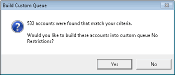 Build Custom Queue dialog box