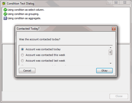 Condition Test Dialog box