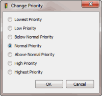 Change Priority dialog box Change Priority dialog box