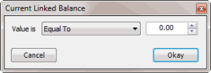 Current Linked Balance dialog box Current Linked Balance dialog box