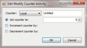 Edit Modify Counter Activity dialog box Edit Modify Counter Activity dialog box