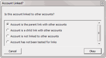 Account Linked dialog box