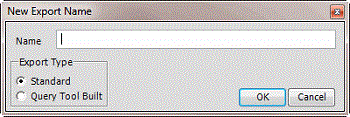 New Export Name dialog box