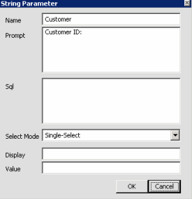 String Parameter dialog box