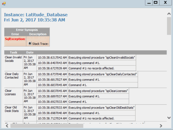 View Logs tab - details