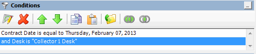 Conditions pane - AND Conditions pane - AND