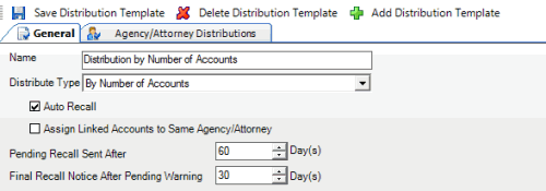 Distribution Templates pane