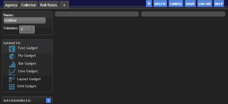 Dashboard - add mode Dashboard - add mode