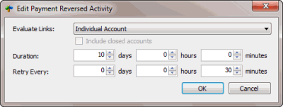 Edit Payment Reversed Activity dialog box