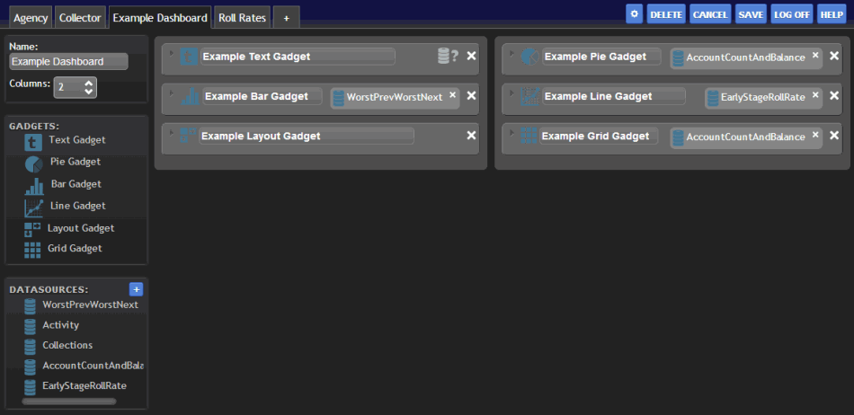 Dashboard - edit mode Dashboard - edit mode