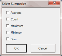 Select Summaries dialog box