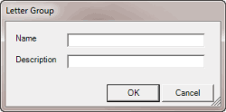 Letter Group dialog box Letter Group dialog box