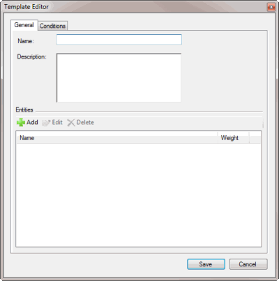 Template Editor dialog box - General tab