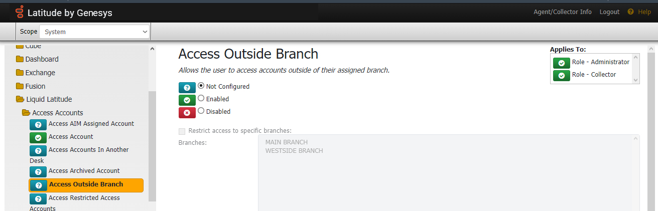 Latitude Help - Access Outside Branch Permission