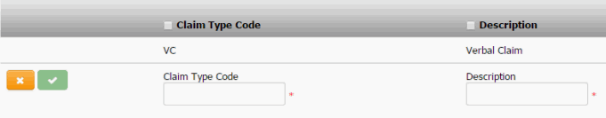 ClaClaim Types panel - add Claim Types panel - add