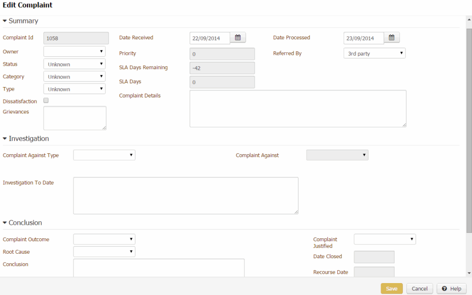 Latitude Help - Modify a Complaint